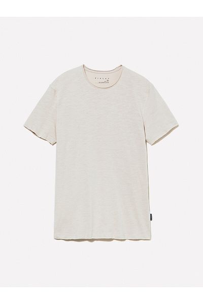 Sisley Ανδρικό μπλουζάκι μπεζ Slim Fit Crew Neck 100% βαμβάκι