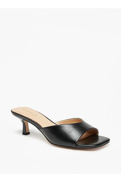 Celeste Women's Solid Slip-On Sandals with Kitten Heels