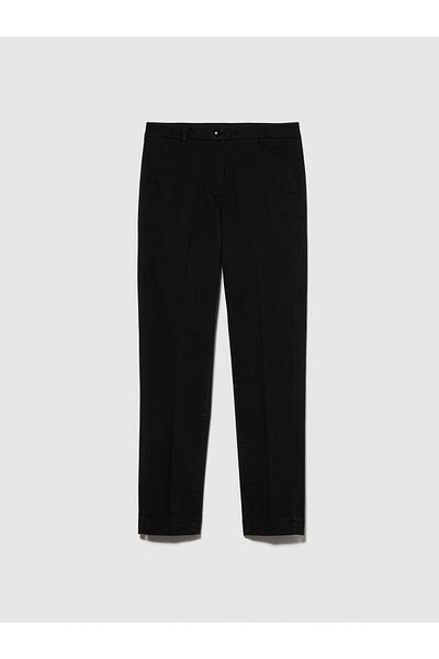 Sisley Black Slim Fit Women's Gabardine Trousers