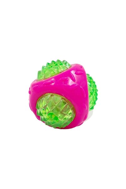 Ans Lighted Dog Toy Dog Ball Pink-Green