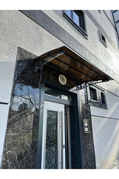 Yapısan Lazer Kesim Metal Ayak 10 mm Polikarbon Levhalı Pratik Sundurma 100x400 cm Lale Model