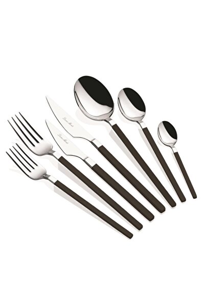 Dame Marie CARRE GÜMÜŞ SİYAH 6 KİŞİLİK 42 PARÇA ÇATAL KAŞIK BIÇAK TAKIMI