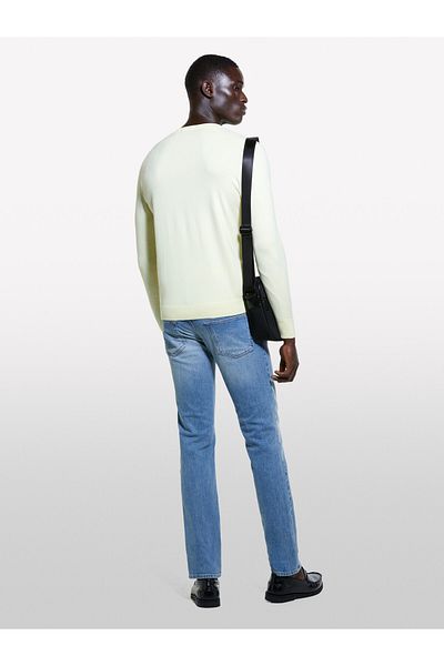 Sisley Men's Light Yellow Cotton Regular Cut Long Sleeve Ribbed Cardigan