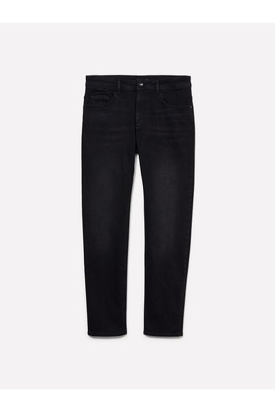 Sisley Black Slim Fit Elastane Blended Men's Denim Trousers