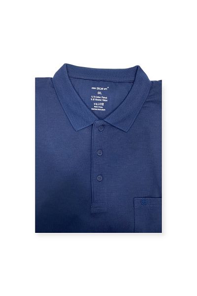 Sadık Collection Plus Size Men's Polo Collar Sweater - Long Sleeve, Pocket, Combed Cotton 1104