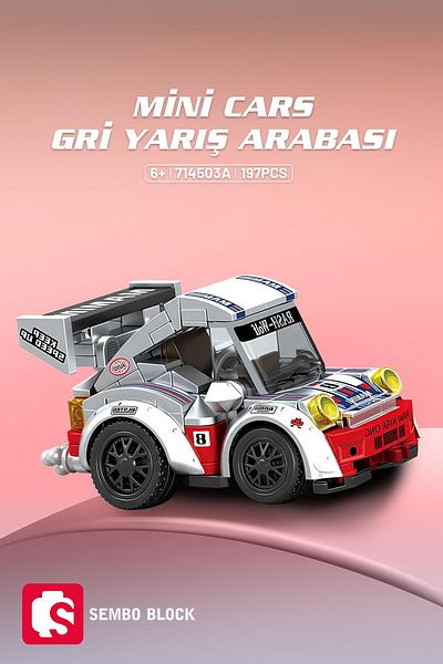 Sembo Block سيارات سباق صغيرة باللون الرمادي 197 قطعة من مكعبات البناء المتوافقة مع Lego ( 714503 أ)