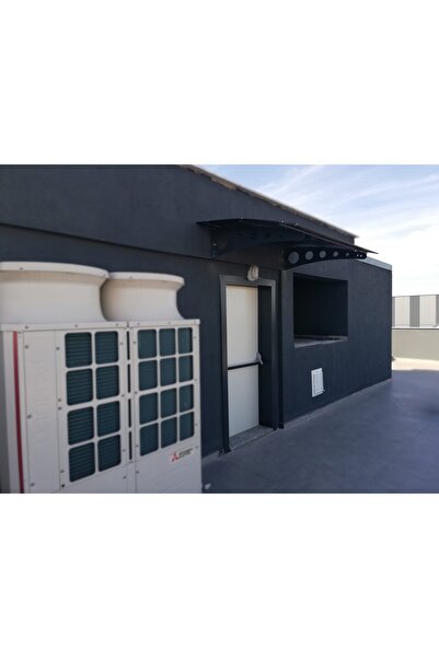 Yapısan Lazer Kesim Metal Ayak 10 mm Polikarbon Levhalı Pratik Sundurma 100x400 cm Modern Model