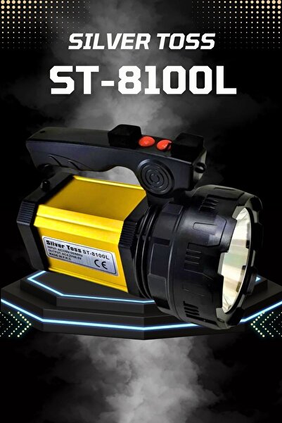 SİLVER TOSS St-8100l 25w Şarj Edilebilir Ledli El Feneri Usb Çıkışlı Çift Yönlü Bağ Evi Kamp Outdoor Projektör