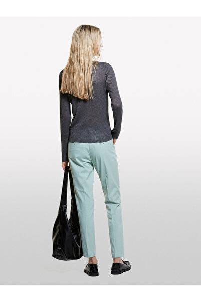 Sisley Mint Green Slim Fit Women's Gabardine Trousers