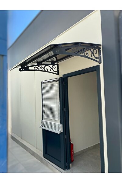 Yapısan Lazer Kesim Metal Ayak 10 mm Polikarbon Levhalı Pratik Sundurma 100x400 cm Lale Model