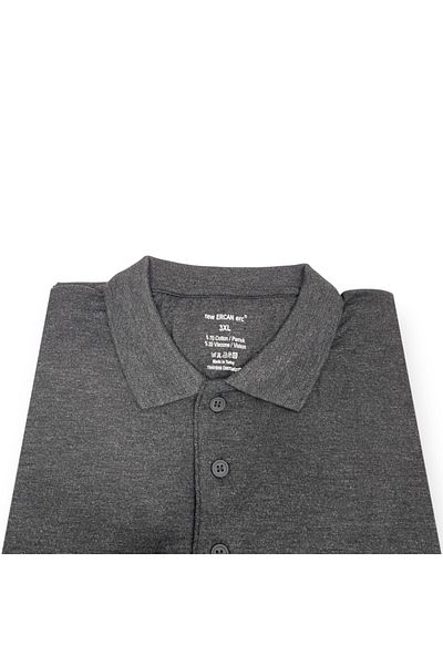 Sadık Collection Plus Size Men's Polo Collar Sweater - Long Sleeve, Pocket, Combed Cotton 1104
