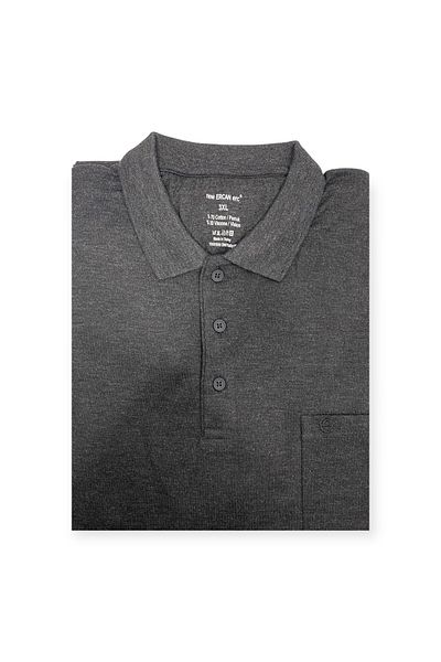 Sadık Collection Plus Size Men's Polo Collar Sweater - Long Sleeve, Pocket, Combed Cotton 1104