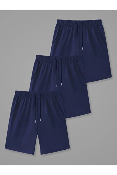 EYAX MODA 3'LÜ ERKEK RAHAT KESİM ŞORT