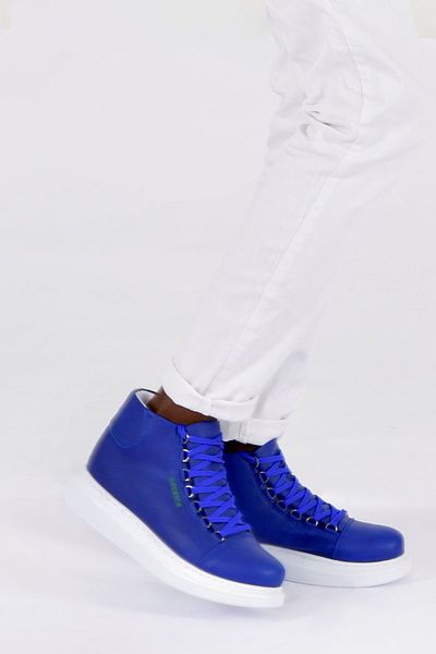 BZ Moda B258 Rome - Ανδρικές αθλητικές μπότες με ορθοπεδική σόλα και κορδόνια CBT Blue