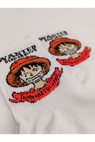 Shuttle Park Unisex Wanted Comics Fashion White College Κάλτσες - Γραπτές