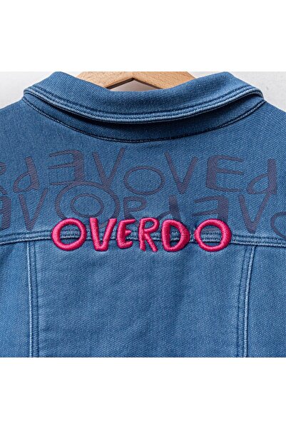 Overdo Kız Çocuk 7-9 Yaş Pullu Nakışlı Kot Ceket