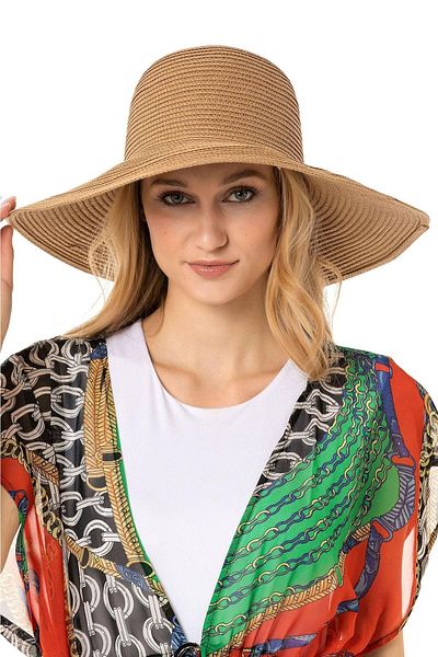 Saria Moda Straw Colored Large Hat