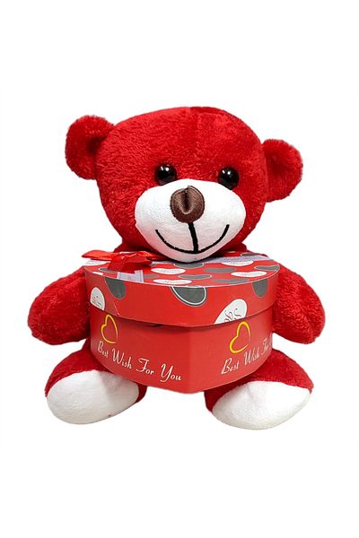 Sarego Heart Box Plush Teddy Bear Sweet Cute Romantic Love Package Surprise Yumoş Love Box Special Day Gift