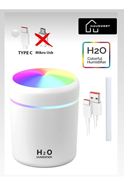 hauswert H2o 300 ml Ultrasonik Hava Nemlendirici Ve Aroma Difüzörü H2o Type C...