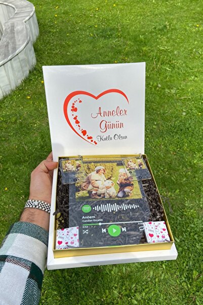 BLUE HOME'S Anneler Günün Özel Kişiselleştirilmiş Spotify Barkodlu Plak Ve An...