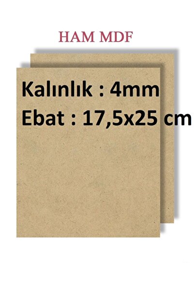 mobilreyon 2 Adet Duralit Ham Mdf , 17.5x25 cm Ebat , 4 mm kalınlık , Boyama ...