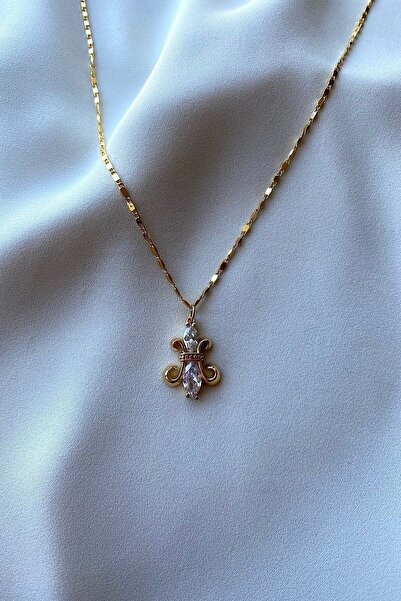 gaila design Büyük Fransız Zambağı Altın Kaplama Kolye