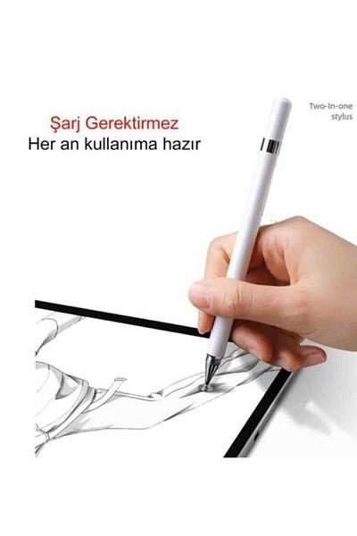 CoverCenter Touch Passive Stylus Pen Phone Computer Tablet Touch Tip White Stylus
