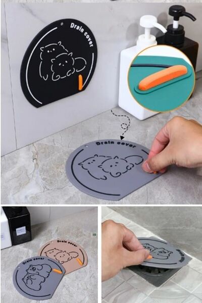 İndirimKap Kötü Koku Önleyici Silikon Mat Banyo Mutfak Lavabo Balkon Gider Tı...