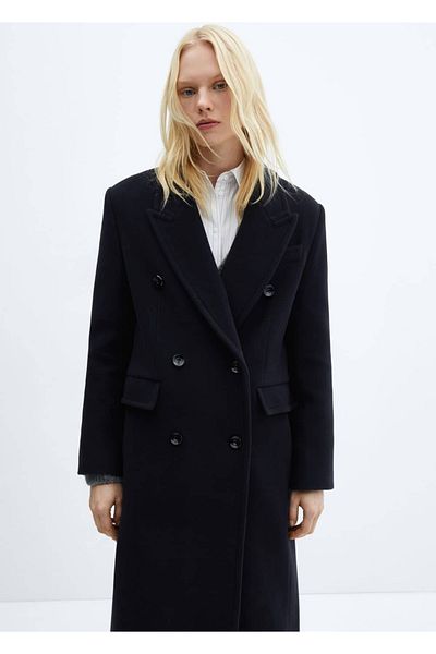 MANGO Woman Zweireihiger Manteco-Wollmantel