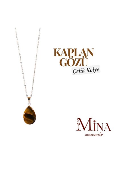 Mina Souvenir قلادة من الفولاذ على شكل عين النمر