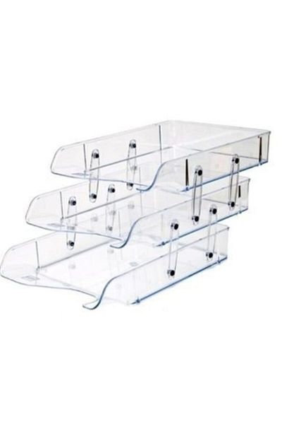 HATAS 3-Piece Transparent Document Shelf