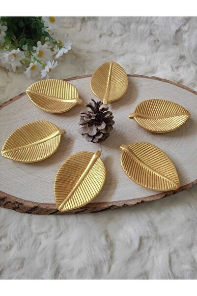 Genel Markalar Kahve Yanı Sunumluk Yaprak Tasarımlı Drajelik 6'lı Set