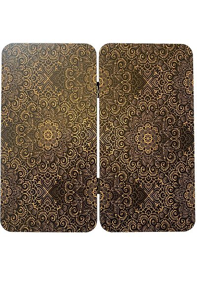 Uçandaire Geometric Patterned Mini Backgammon - 24x24 cm Plastic Stamps, Travel Backgammon