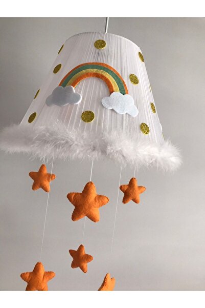 Keçeli parti hayalleri Bebek Çocuk Odası Avize Turuncu Yıldız Gökkuşağı