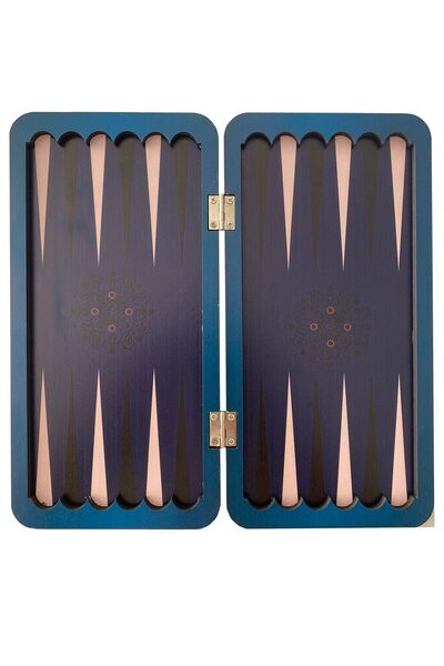 Uçandaire Geometric Patterned Mini Pocket Backgammon - 24x24 cm Backgammon with Plastic Stamps