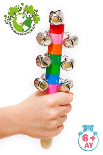 Circle Toys 1 Piece Wooden Bell Rattle Bell