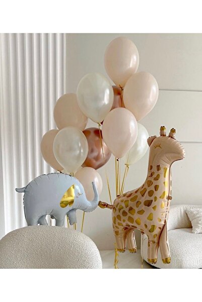 Partifabrik طقم بالونات لاتكس 10 قطع على شكل فيل الزرافة