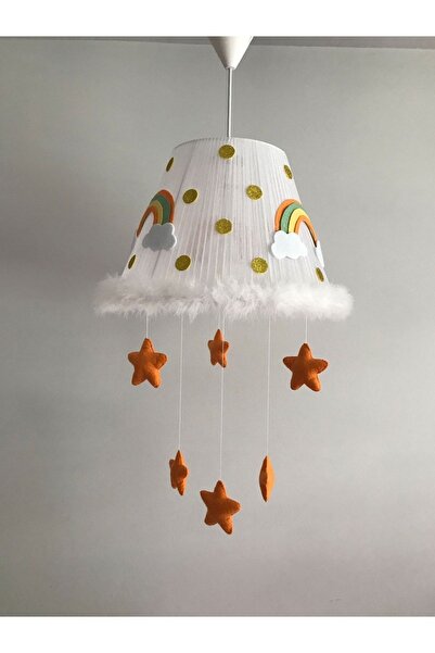 Keçeli parti hayalleri Bebek Çocuk Odası Avize Turuncu Yıldız Gökkuşağı