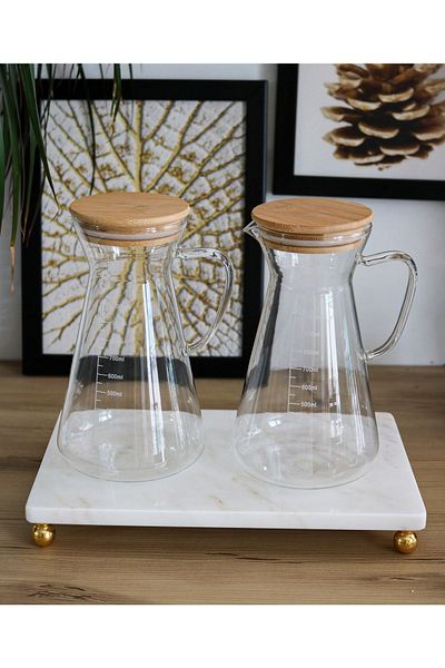 Gemboss Faralyahome Natural Marble Footed Decorative Presentation Stand 27X17 cm Medium Size Gold Foot