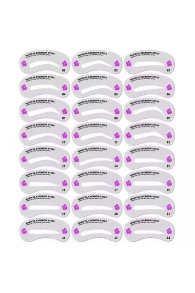 Lalvolin 24 Adet Farklı Model Kaş Şablonu Şekillendirici Kaş Kalıpları