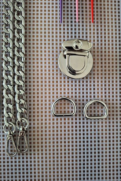 İthal Large Size Canvas Bag Set with Colorfast and Rustproof Accessories