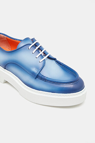 Santoni Saks Mavi Kadın Deri Ayakkabı