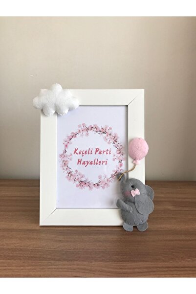 Keçeli parti hayalleri إطار غرفة الأطفال الرضع باللون الرمادي والوردي والأبيض...