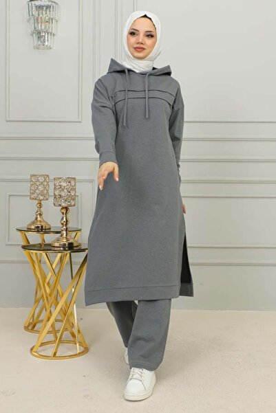 Genel Markalar Uzun Tunikli Spor Takım Gri Tunik Kadın Uzun Tunik Özel Tunik