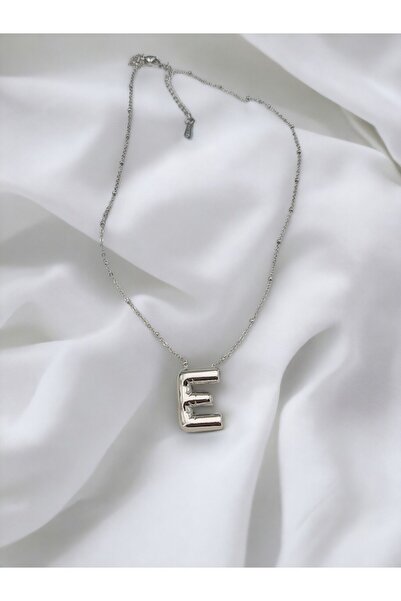 stainless steell çelik (E) Harfli Balon Kolye Kararmaz Antialerjik