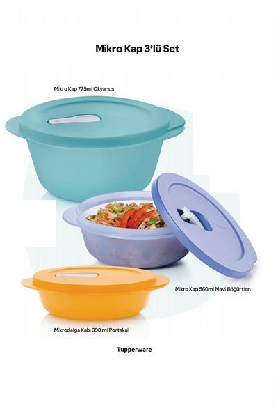 Tupperware Micro Cap Set of 3