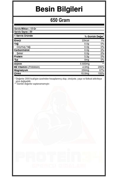 Hardline Arginine Fusion Orange 650 gr Orange Flavored Powder