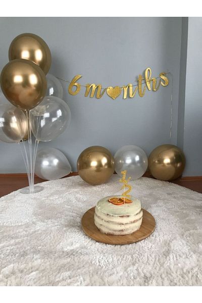 Partifabrik 6 Παπούτσια Half Age Gold Pastel Balloon Stand