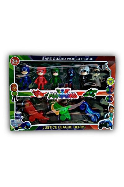 Cango Fx Pjmasks Trolley Figure Set 9 Pieces Toy Pijamaskeliler Character Figure Star Collection 2100