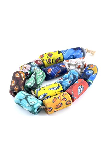 Selvi Konsept Gana-krobo Cam Boncuk Karışık Dizi 13x25 Mm 1 Dizi 13 Adet